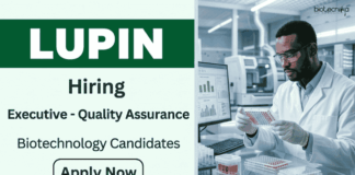 Biotechnology Jobs under Lupin Recruitment – Apply Now QA jobs under Lupin Career - Apply for Biotechnology Jobs at Lupin. Executive Quality Assurance Role Open in Pune.