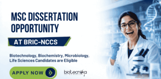 Govt Life Sciences Dissertation Opportunity at BRIC – Apply Online BRIC-NCCS Recruitment: Apply for Research Trainee Positions/ Life Sciences Dissertation in Ubiquitin-Proteasome System Research.