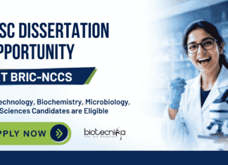 Govt Life Sciences Dissertation Opportunity at BRIC – Apply Online BRIC-NCCS Recruitment: Apply for Research Trainee Positions/ Life Sciences Dissertation in Ubiquitin-Proteasome System Research.