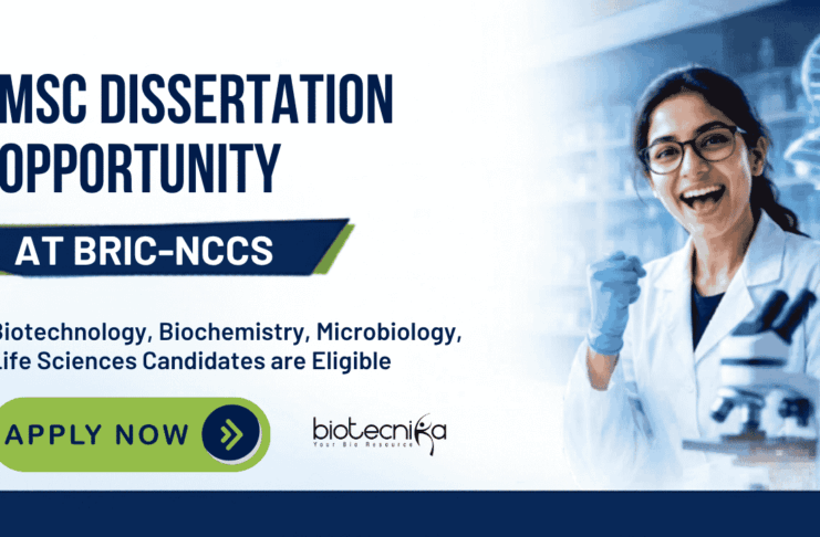 Govt Life Sciences Dissertation Opportunity at BRIC – Apply Online BRIC-NCCS Recruitment: Apply for Research Trainee Positions/ Life Sciences Dissertation in Ubiquitin-Proteasome System Research.
