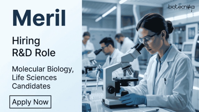 Explore Meril Career Opportunities in Vapi. Apply for Molecular Biology Jobs in R&D involving RT-PCR, diagnostics.
