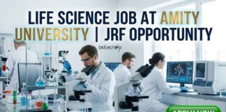 Life Science Job at Amity University | JRF Opportunity