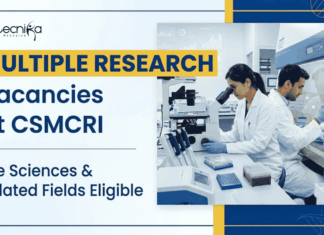 Multiple Life Sciences Research Vacancies at CSMCRI – Apply Online Apply for CSIR-CSMCRI Recruitment 2026. Explore Life Sciences Research positions and Build a Career in Biotechnology.