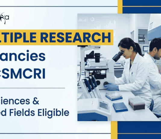 Apply for CSIR-CSMCRI Recruitment 2026. Explore Life Sciences Research positions and Build a Career in Biotechnology.