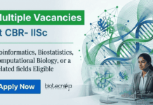 Multiple Vacancies at CBR IISc Recruitment – Computational Biology & Bioinformatics Candidates Apply Online CBR IISc Recruitment Invites Applications for Data Scientist Roles. Apply Now for Bioinformatics and Computational Biology Jobs.