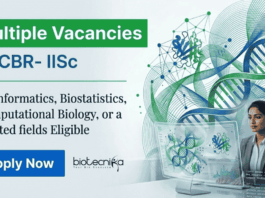 CBR IISc Recruitment Invites Applications for Data Scientist Roles. Apply Now for Bioinformatics and Computational Biology Jobs.