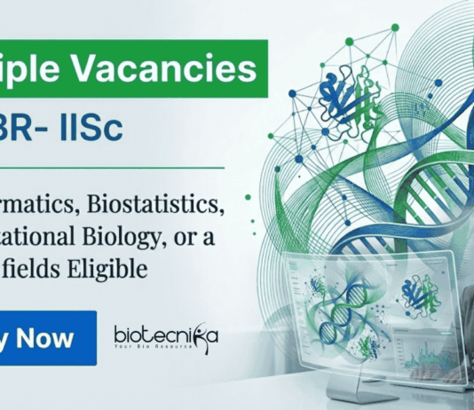 CBR IISc Recruitment Invites Applications for Data Scientist Roles. Apply Now for Bioinformatics and Computational Biology Jobs.