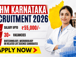 NHM Karnataka Recruitment 2026 for Govt Life Sciences Jobs. 30+ Vacancies and Pay Upto Rs. 55,000 Per Month.