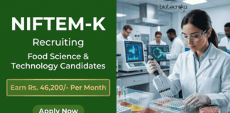 Apply Now for SRF positions under NIFTEM-K Recruitment. Explore Food Sciences & Tech Research Jobs with Rs. 46,200/- Pay in Haryana.