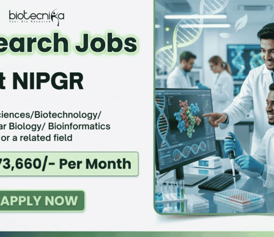 Apply for NIPGR Recruitment 2026. Research Associate-I vacancies for Govt Life Sciences Jobs with salary up to ₹73,660 per month.