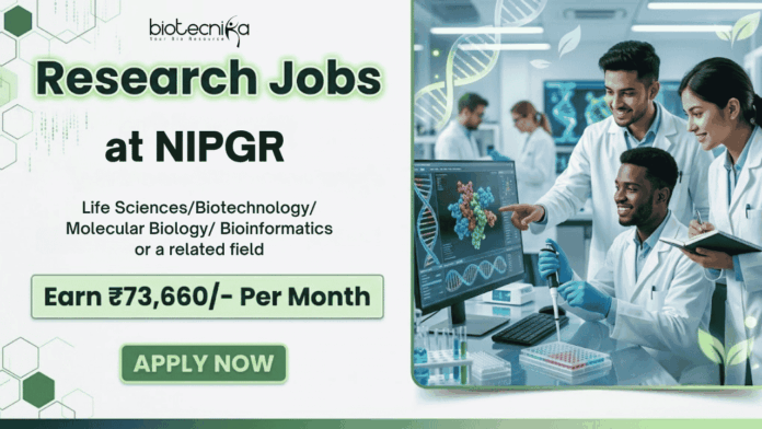 NIPGR (4) Apply for NIPGR Recruitment 2026. Research Associate-I vacancies for Govt Life Sciences Jobs with salary up to ₹73,660 per month.