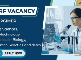 Apply for PGIMER Recruitment 2026. JRF Vacancy for Candidates in Life Sciences, Biotechnology, Molecular Biology, and Human Genetics.