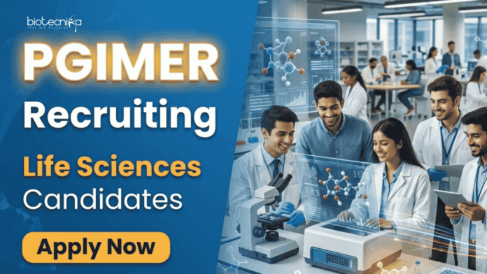 PGIMER Recruitment PGIMER Recruitment 2026 for SRF and Project Associate positions. Apply Now for Life Sciences, Biotechnology and Microbiology Research jobs.