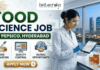 PepsiCo R&D Hiring in Hyderabad | Food Science Job You Shouldn’t Miss! PepsiCo R&D Hiring in Hyderabad Food Science Job You Shouldn’t Miss! A promotional banner with a light background on the left and a lab scene on the right. Main title text at the top reads: "FOOD SCIENCE JOB AT PEPSICO, HYDERABAD". The top-left features the "biotecnika" logo. Below the title on the left are three colored icons labeled: "FOOD INNOVATION" (bowl of grains), "QUALITY CONTROL" (computer monitor), and "GLOBAL OPPORTUNITY" (world globe with buildings). A prominent gold "APPLY NOW" button with a right arrow is below the icons. A female scientist in a lab coat, safety glasses, and blue gloves holds a tablet on the right. She stands next to beakers containing liquids and a computer monitor, with a large window in the background showing a view of a city skyline (Hyderabad) at night.