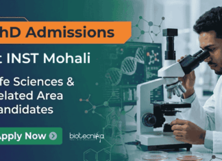 Govt Life Sciences PhD Admissions at INST Recruitment – Apply Today INST Recruitment 2026 invites applications for Life Sciences PhD Admissions. MSc, and MTech candidates can apply.