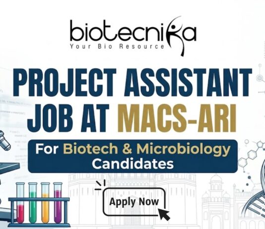 Project Assistant Job at MACS-ARI For Biotech & Microbiology Candidates Project Assistant Job at MACS-ARI For Biotech & Microbiology Candidates