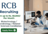 RCB Recruitment offers Research Jobs: Life Sciences Career Aspirants Explore these Roles and Earn Upto Rs. 58,000/- Per Month.