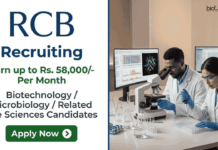 Earn Up to Rs. 58,000/- Per Month at RCB – Apply Now For Research Jobs RCB Recruitment offers Research Jobs: Life Sciences Career Aspirants Explore these Roles and Earn Upto Rs. 58,000/- Per Month.