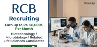 Earn Up to Rs. 58,000/- Per Month at RCB – Apply Now For Research Jobs RCB Recruitment offers Research Jobs: Life Sciences Career Aspirants Explore these Roles and Earn Upto Rs. 58,000/- Per Month.
