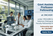 Apply for JNCASR Recruitment 2026. Assistant Professor Fellowship and Govt Fellowship opportunity for women researchers.