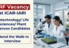ICAR-IARI Recruitment 2026 invites applications for SRF Vacancy in Life Sciences Research. Attend walk-in interview.