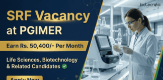 Rs. 50,400/- Per Month Salary at PGIMER Recruitment – Life Sciences Grads Apply Now PGIMER Recruitment 2026 invites applications for Senior Research Fellow Positions. Apply Now for Life Sciences Research Opportunities.