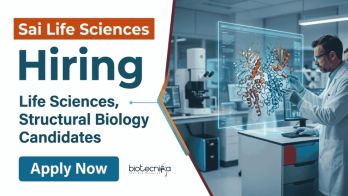 Sai Life Sciences Apply for Structural Biology Jobs at Sai Life Sciences. Crystallographer Position Open for Professionals in Life Sciences Career.