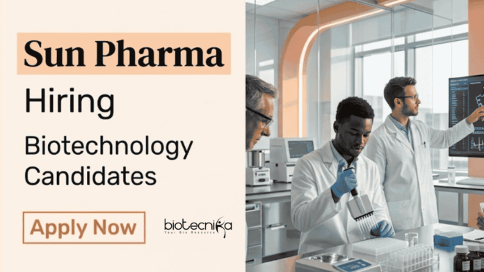 Sun Pharma Apply for Sun Pharma Career Executive role in Baroda: Explore Biotechnology Jobs in pharmaceutical R&D and analytics.