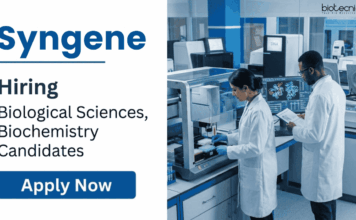 Biochemistry Jobs at Syngene – Master’s degree Candidates Can Apply Apply for Job under Syngene Career. Biochemistry & Biological Sciences Jobs in Bengaluru for Experienced Bioanalytical Research Professionals.