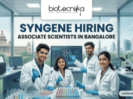 Syngene Hiring Associate Scientists in Bangalore Life Science Jobs 2026. Apply for the Associate Scientist position at Syngene Bangalore. Explore this exciting Scientist Job in genomics and drug discovery.