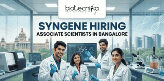 Syngene Hiring Associate Scientists in Bangalore Life Science Jobs 2026. Apply for the Associate Scientist position at Syngene Bangalore. Explore this exciting Scientist Job in genomics and drug discovery.