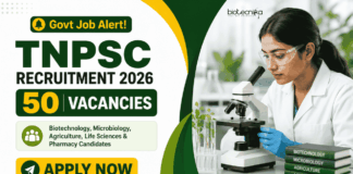 Govt Drug Inspector & Junior Scientific Officer TNPSC Recruitment 2026 – 50 Life Science & Pharma Govt Vacancies TNPSC Recruitment 2026 invites applications for Drug Inspector and Junior Scientific Officer vacancies. Apply Now for Govt Life Sciences Jobs.