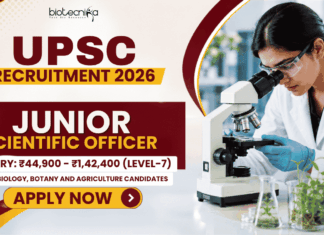 UPSC Junior Scientific Officer Recruitment 2026 – Salary Upto ₹1.42 Lakh Per Month UPSC Junior Scientific Officer Recruitment 2026: M.Sc Microbiology, Botany Agriculture Candidates Can Apply.