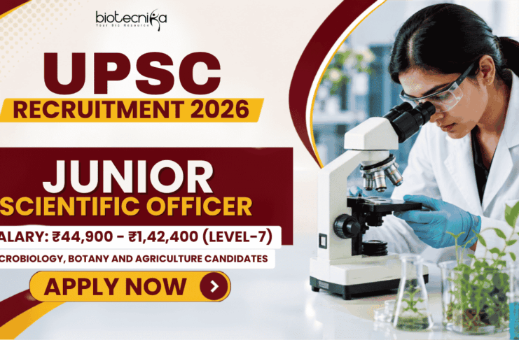 UPSC Recruitment 2026 for Junior Scientific Officer & Regional Director – Apply Now UPSC Junior Scientific Officer Recruitment 2026: M.Sc Microbiology, Botany Agriculture Candidates Can Apply.