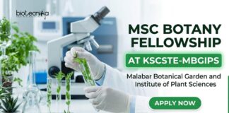 KSCSTE-MBGIPS Careers 2026: MSc Botany Fellowship & Plant Science Vacancy Open Now MSc Botany Fellowship at KSCSTE-MBGIPS