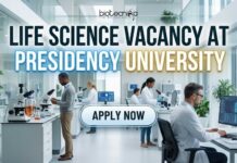 Presidency University Careers 2026: Scientific Assistant Jobs for Life Science Graduates Life Science Vacancy at Presidency University