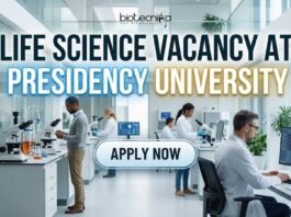 Presidency University Careers 2026: Scientific Assistant Jobs for Life Science Graduates Life Science Vacancy at Presidency University