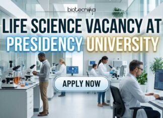 Presidency University Careers 2026: Scientific Assistant Jobs for Life Science Graduates Life Science Vacancy at Presidency University