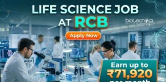 Life Science Job at RCB | Candidates Apply Now