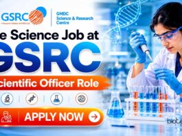 Life Science Job at GSRC | Scientific Officer Role | Apply Now
