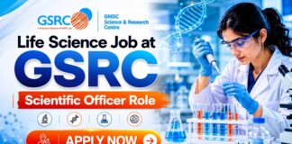 Life Science Job at GSRC | Scientific Officer Role | Apply Now