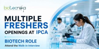 Multiple Freshers Openings at Ipca | Biotech Role | Walk-in