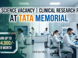 Life Science Vacancy at TATA MEMORIAL | Clinical Research Role