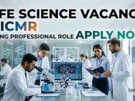 Life Science Vacancy at ICMR | Young Professional Role