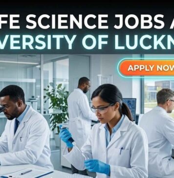 University of Lucknow Project Assistant Recruitment 2026 | Life Science Jobs Opportunity Life Science Jobs at University of Lucknow | Candidates Apply now
