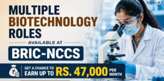 BRIC-NCCS Recruitment 2026: Multiple Biotech Jobs Available – Apply Now! Multiple Biotech Jobs at BRIC-NCCS | Candidates Apply Now