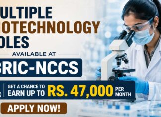 BRIC-NCCS Recruitment 2026: Multiple Biotech Jobs Available – Apply Now! Multiple Biotech Jobs at BRIC-NCCS | Candidates Apply Now