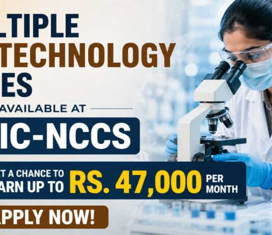 Multiple Biotech Jobs at BRIC-NCCS | Candidates Apply Now