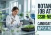 Botany Job at CSIR-NBRI | Candidates Apply Now