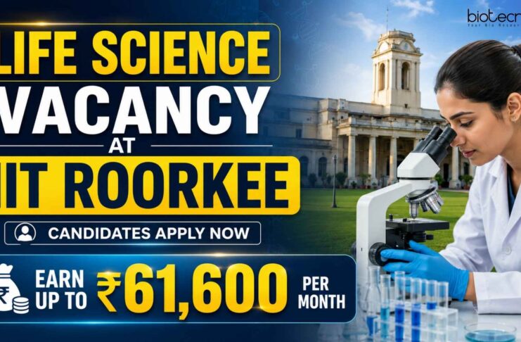 Up To ₹61,600/Month Life Science Vacancy at IIT Roorkee: Research Scientist Role Life Science Vacancy at IIT Roorkee | Candidates Apply Now